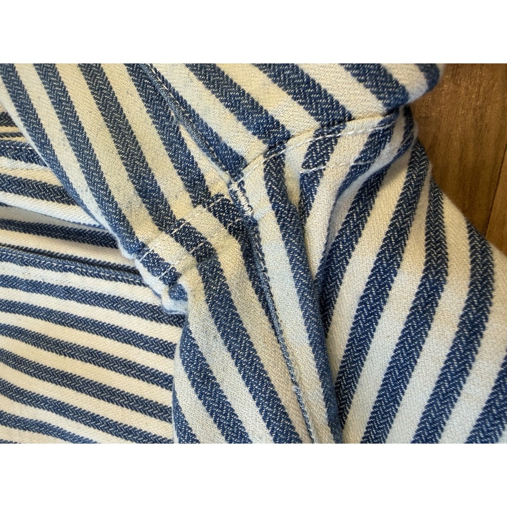 Madewell Sz 29 Emmett Blue White Stripe Cropped Wide Leg Pants High Rise Cotton - Picture 10 of 10